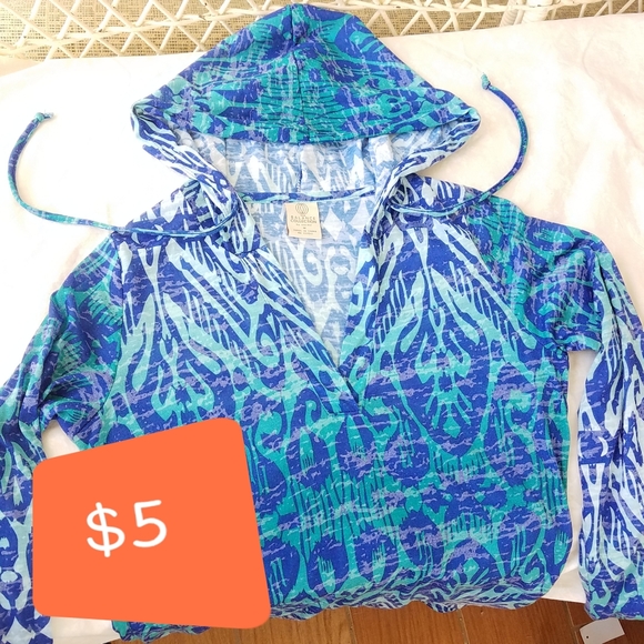 Balance Collection Blue Burnout Hoodie - Picture 1 of 7